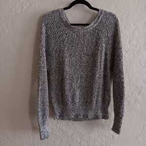 Free People Knit Heather Gray Sweater Medium Linen Cotton Minimalist casual